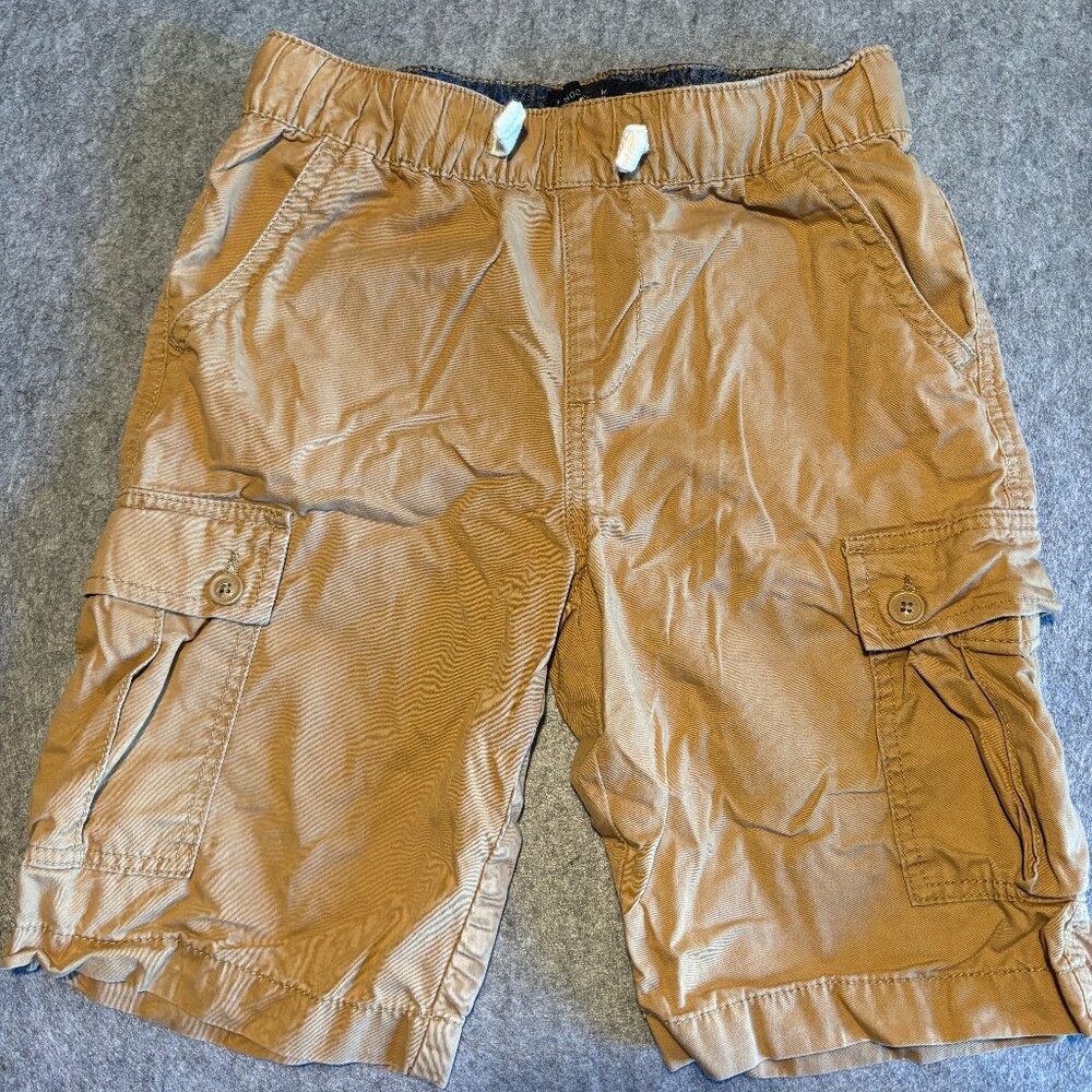 Khaki pull-on cargo shorts
